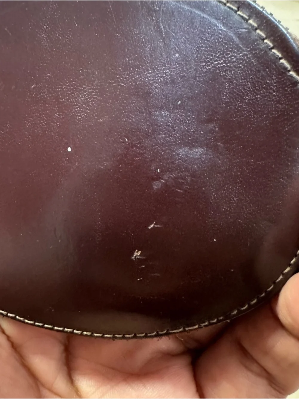 Vintage 50s Brown Leather Top Grain Cowhide Coin Purse Zipper Pocket RARE 3x 4